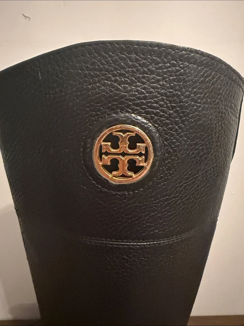 Tory Burch Junction Leather Riding Boots Black-sz 9